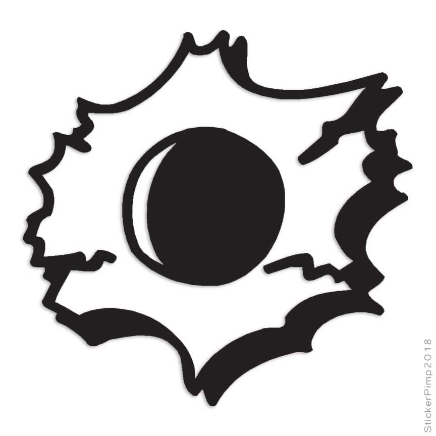 Bullet Hole Gun Shot, Vinyl Decal Sticker, Multiple Colors